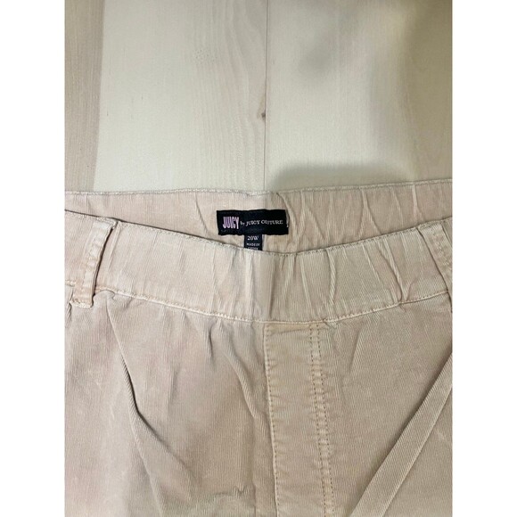 NEW Juicy Couture Plus Size 20W Blush Nude Elastic Waist Skinny Corduroy Pants - Picture 5 of 12